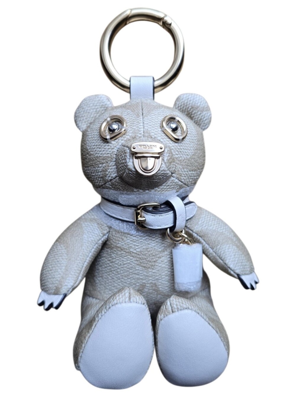 Coach NWOT Collectible Bear Bag CharmIn Signature Canvas / Khaki
